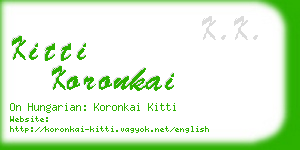 kitti koronkai business card